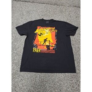 Indiana‎ Jones Graphic T-Shirt Worldwide Expeditions Black XL
